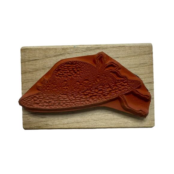 ALL NIGHT MEDIA Summer Straw Hat Susan Branch Design Wood Rubber Stamp 995F02 - Picture 2 of 6